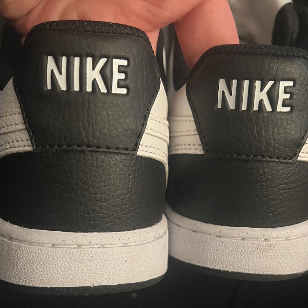 Nike Black & White Low-Top Sneakers with White Swoosh - Picture 9 of 9